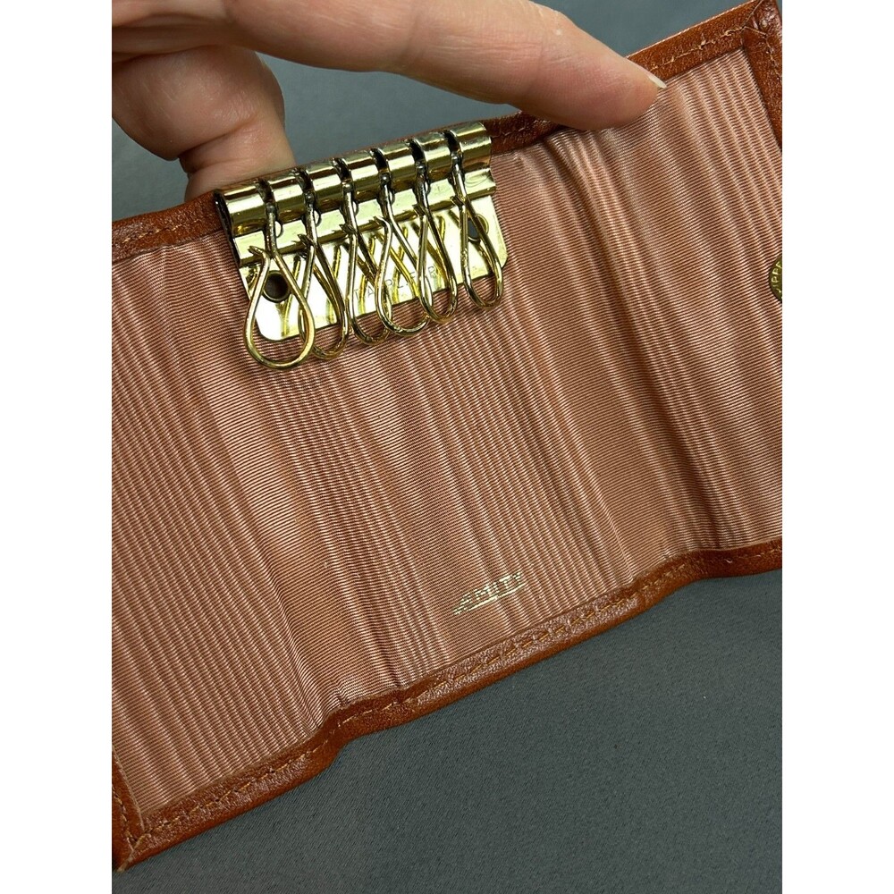 Vintage NOS Amity Brown Leather Folding Key Case Holder - Picture 12 of 15